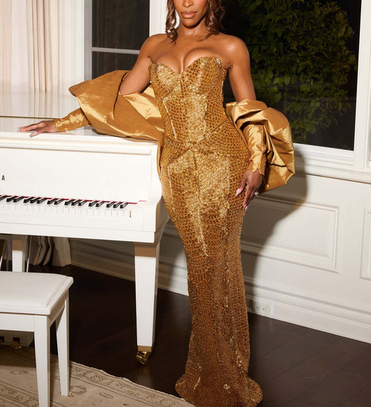 Golden Gorgeous Evening Dress