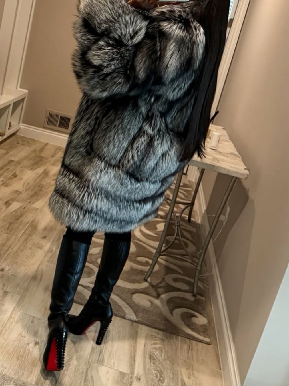 Silver Fox Fashion Warm Fox Fur Jacket