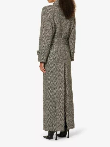 Women's Double-breasted Wool Blend Belted Coat