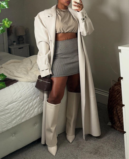 White Leather Coat Coat