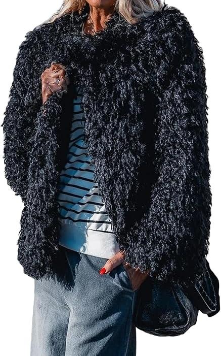 Faux Wool Long Sleeve Warm Jacket