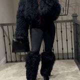 Solid Color Short Fur Coat