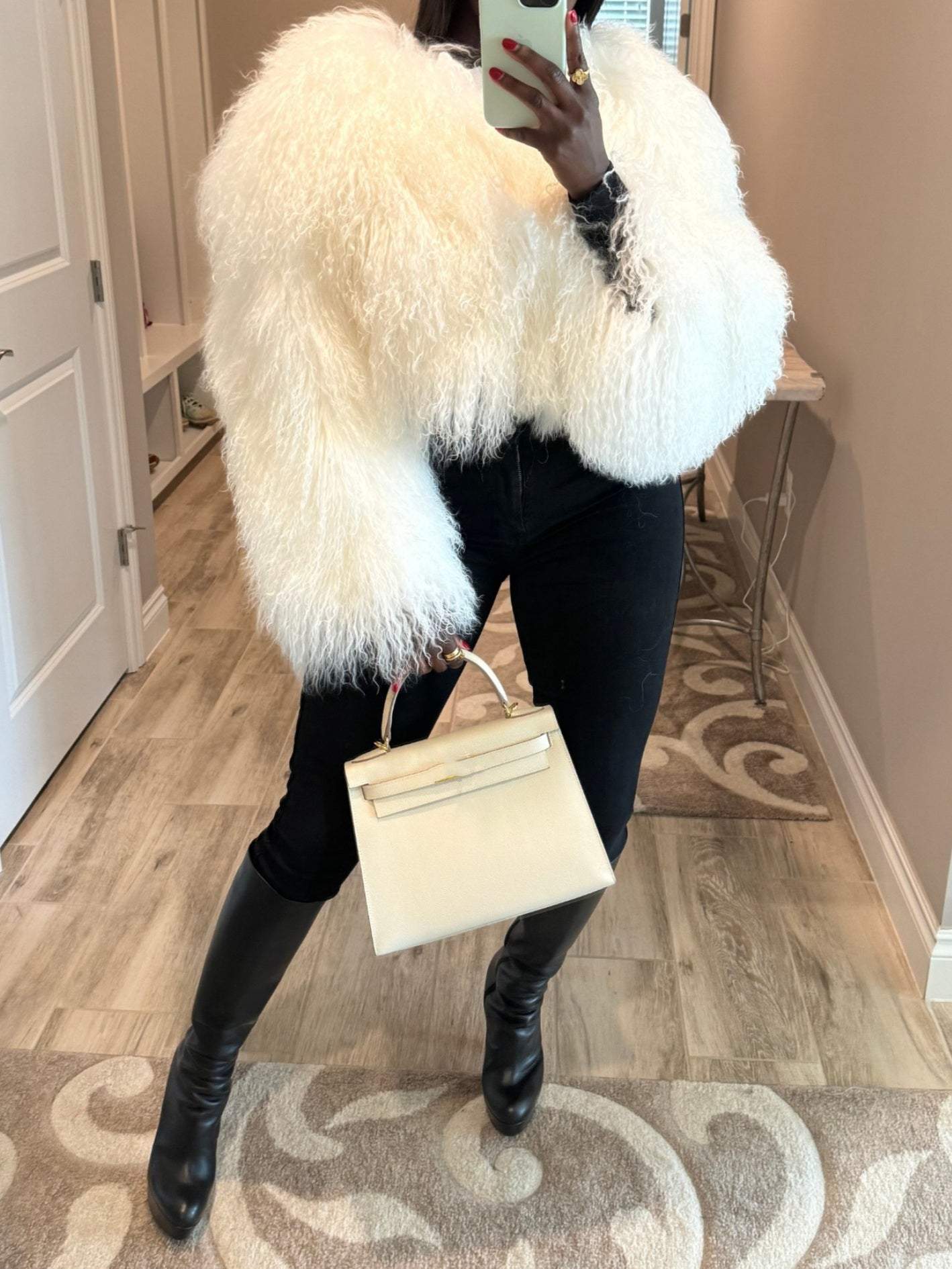 Solid Color Short Fur Coat