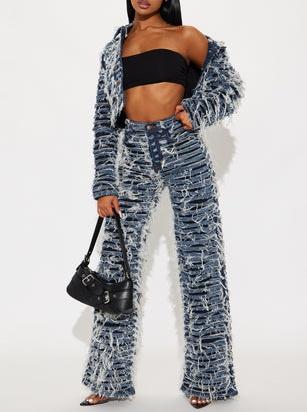 Stretch Shredded Denim Jacket