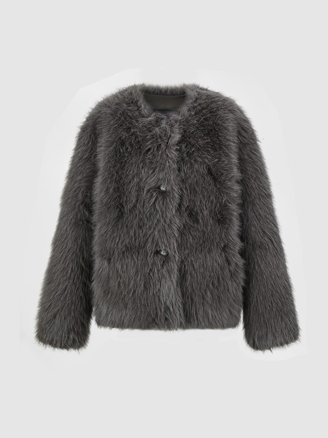 Gray Faux Fur Jacket